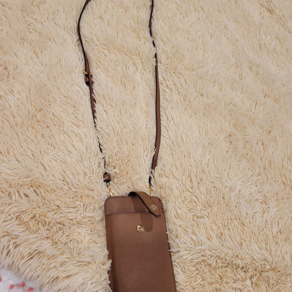 Michael Kors Brown Leather Phone Case